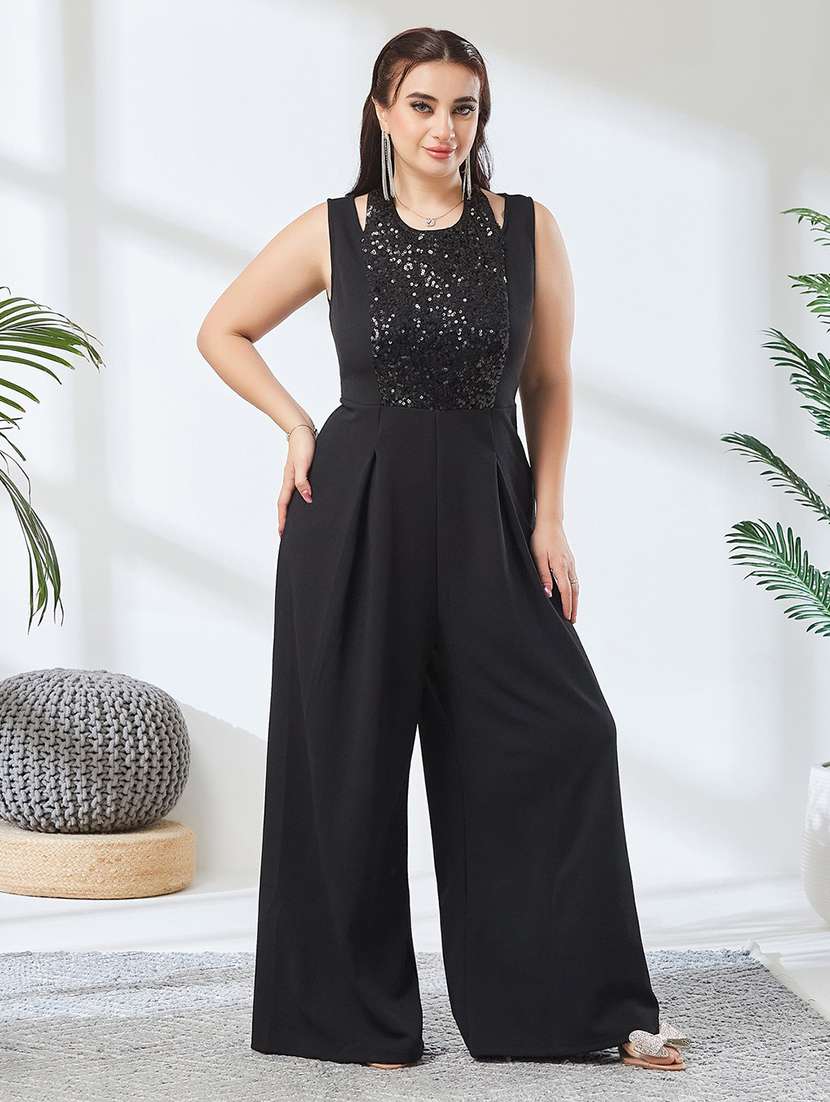 Women Sequined Sleeveless Full Leg Jumpsuit - 22738150 -  Standard Image - 2