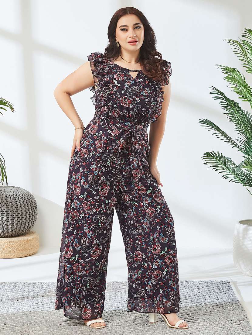 Women Printed Sleeveless Full Leg Jumpsuit - 22738154 -  Standard Image - 2