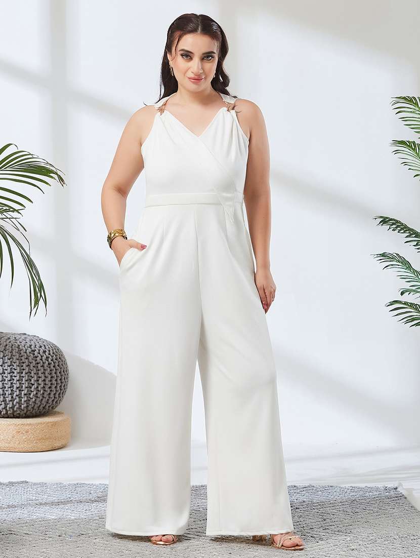 Women Solid Sleeveless Full Leg Jumpsuit - 22738159 -  Standard Image - 2