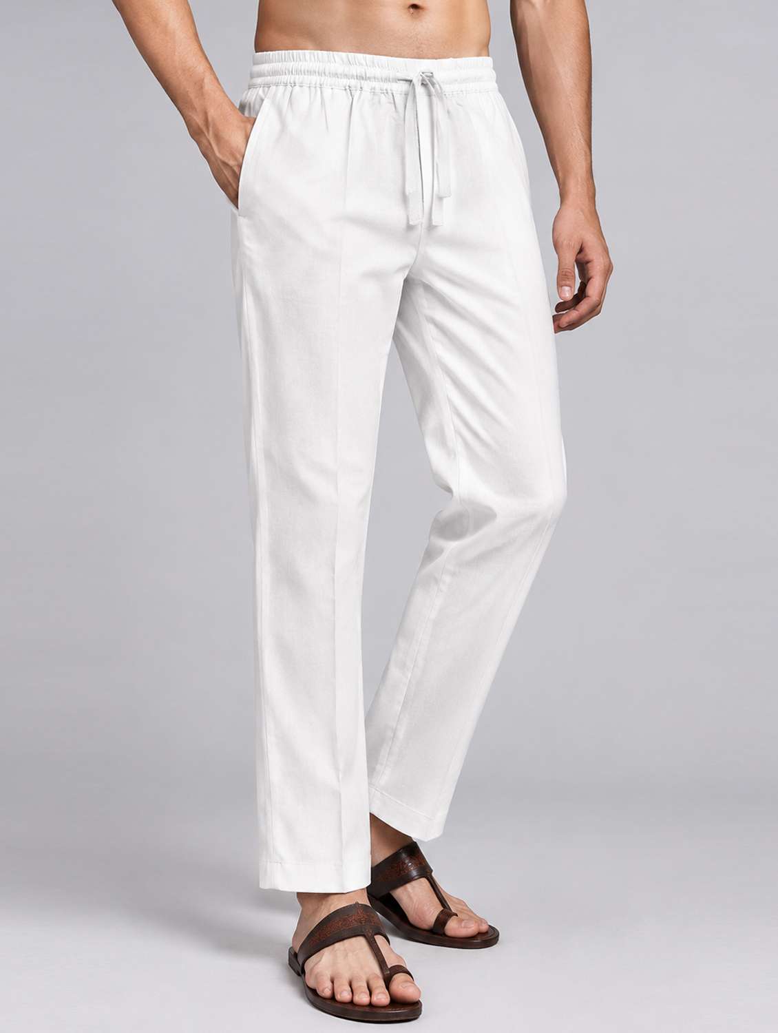 Men Solid Mid Rise Ethnic Bottom Wear Pyjama - 22738609 -  Standard Image - 2
