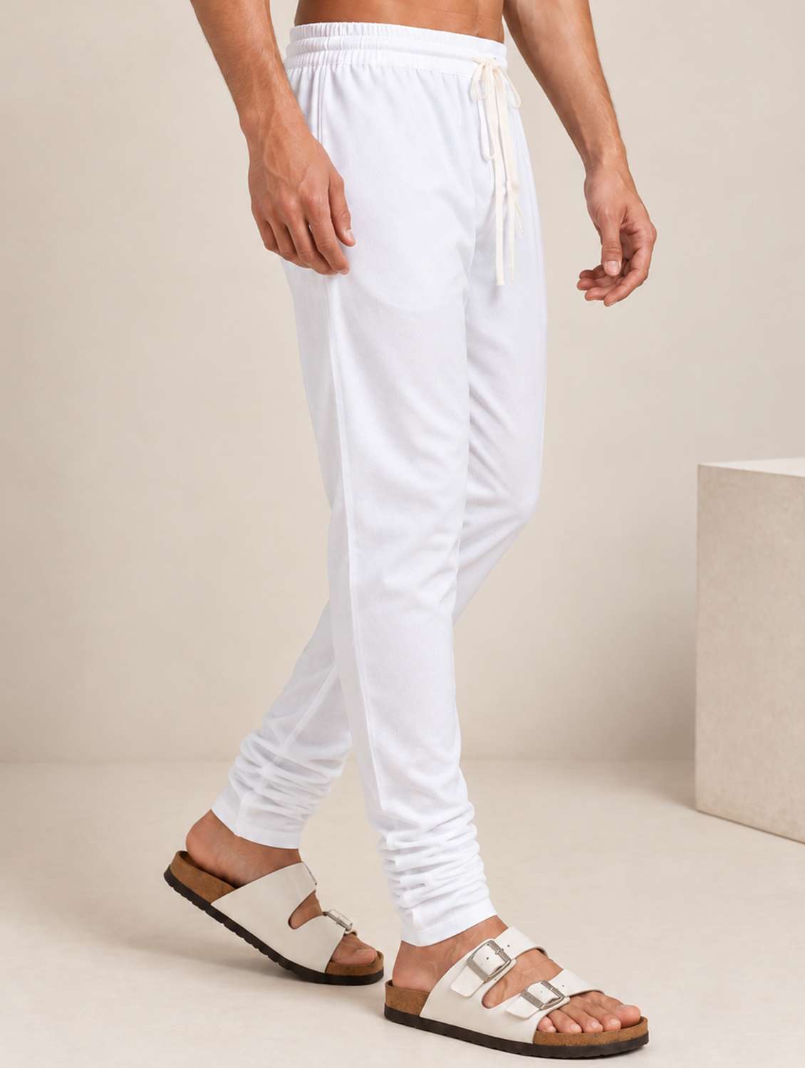 Men Solid Mid Rise Ethnic Bottom Wear Churidar Pyjama - 22738615 -  Standard Image - 2