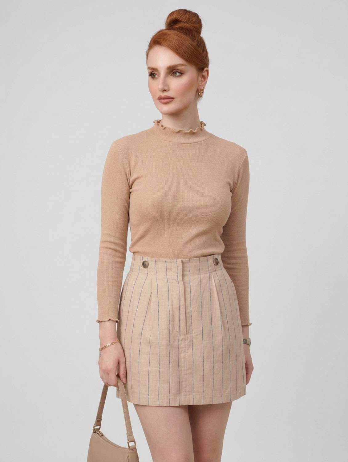 women solid long sleeves regular top