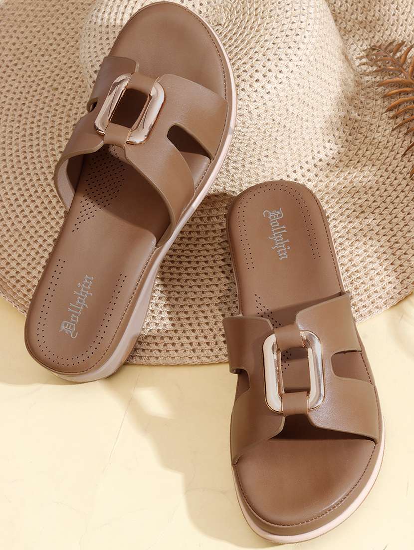 women embellished slip on sandal