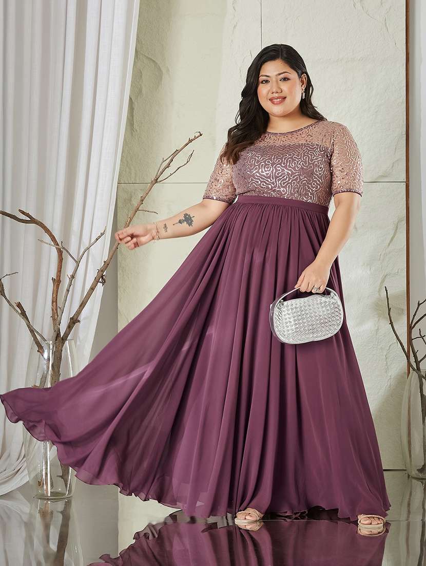 Women Embroidered Short Sleeves Fit And Flare Gown - 22740791 -  Standard Image - 2