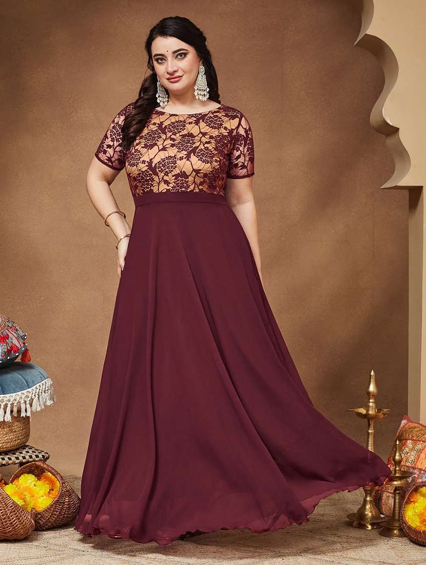 Women Self Design Short Sleeves Fir And Flare Dress - 22741102 -  Standard Image - 2