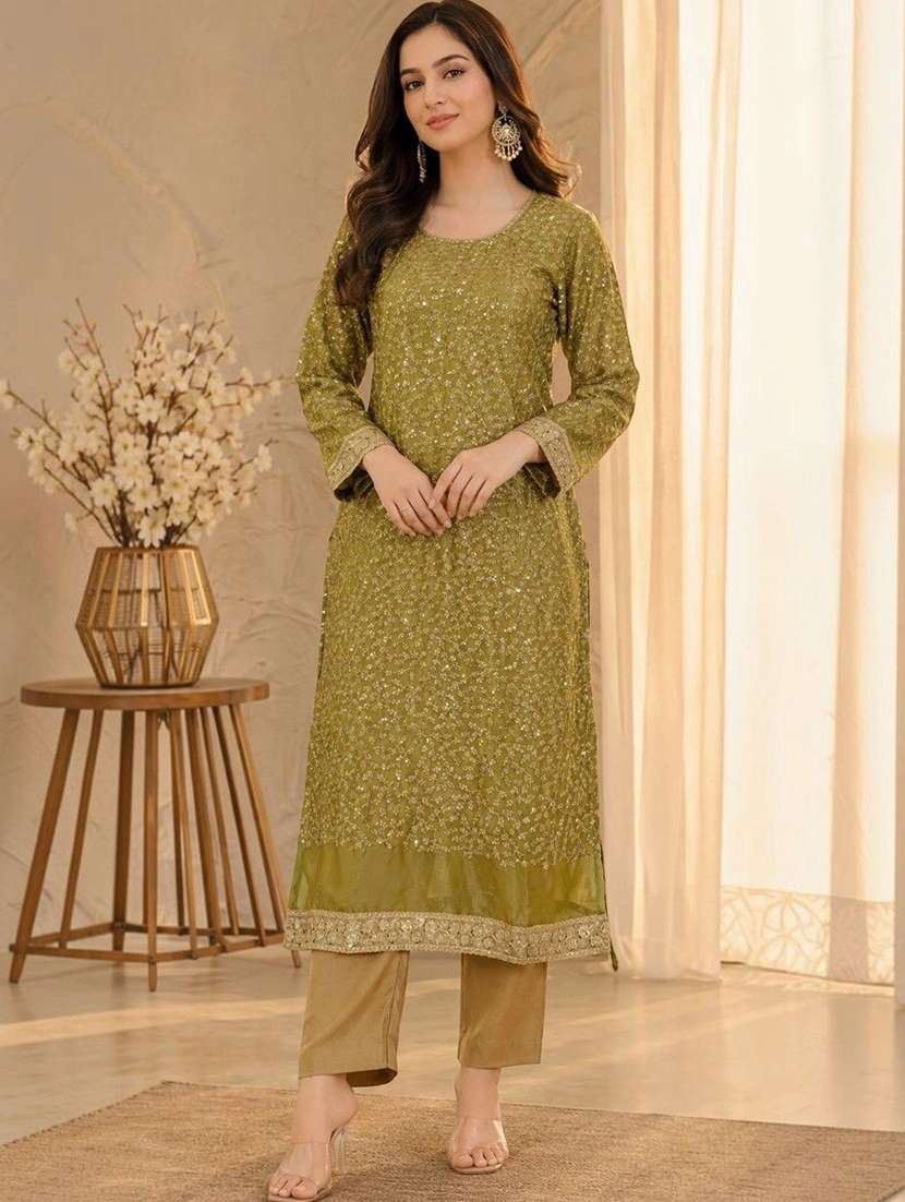 Women Embroidered Long Sleeves Kurta Pant Set - 22743349 -  Standard Image - 2
