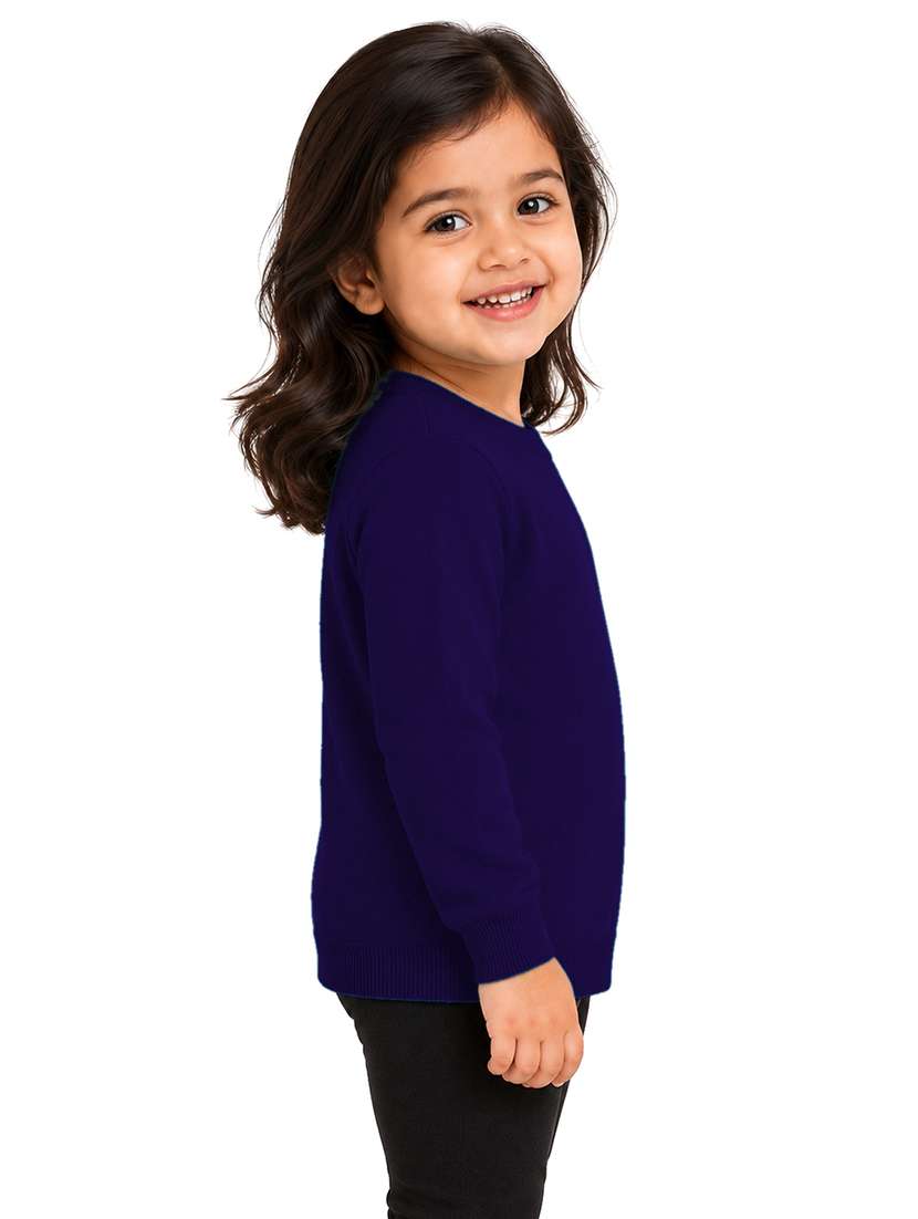 Girls Solid Long Sleeves Regular Sweater - 22743370 -  Standard Image - 2
