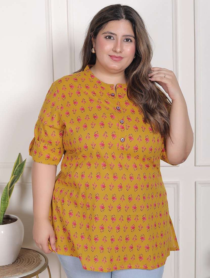 Women Printed Short Sleeves Straight Kurti - 22743644 -  Standard Image - 2