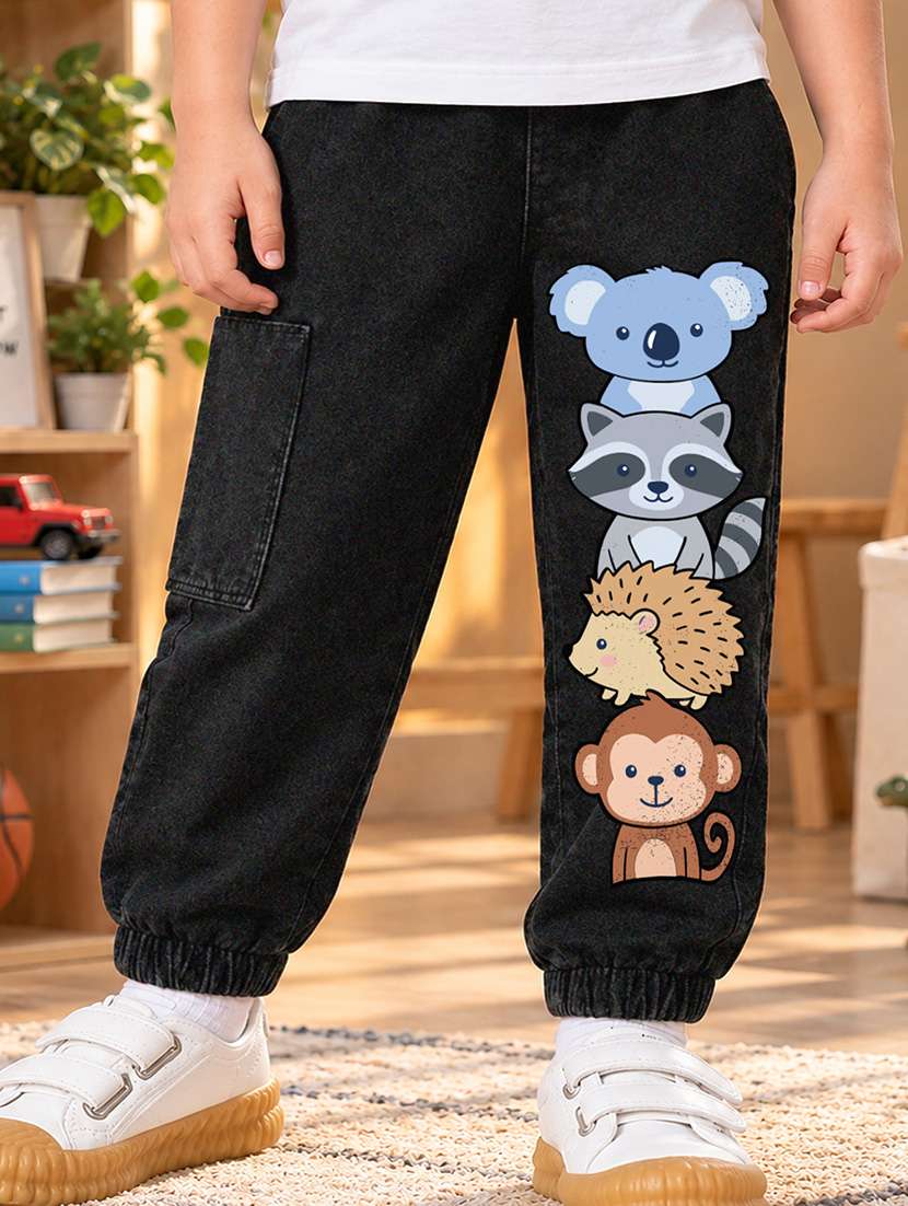 Boys Printed Mid Rise Regular Fit Jogger - 22743747 -  Standard Image - 2