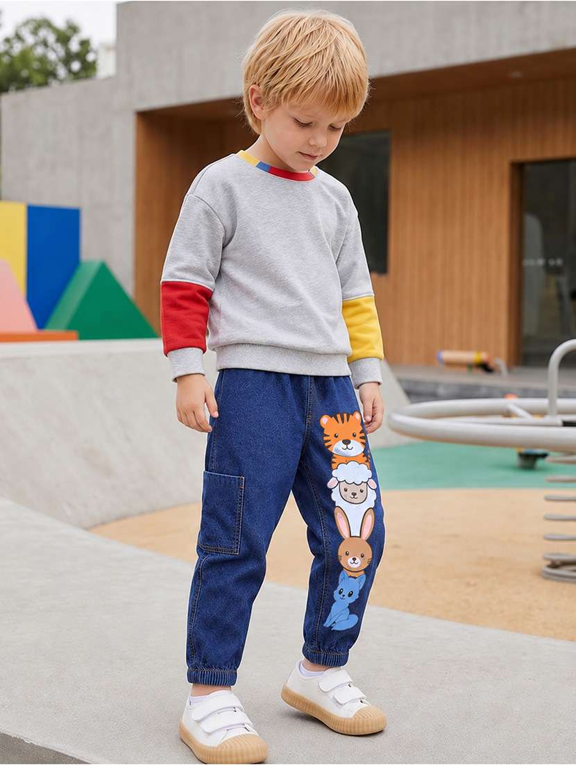 Boys Printed Mid Rise Regular Fit Jogger - 22743783 -  Standard Image - 2