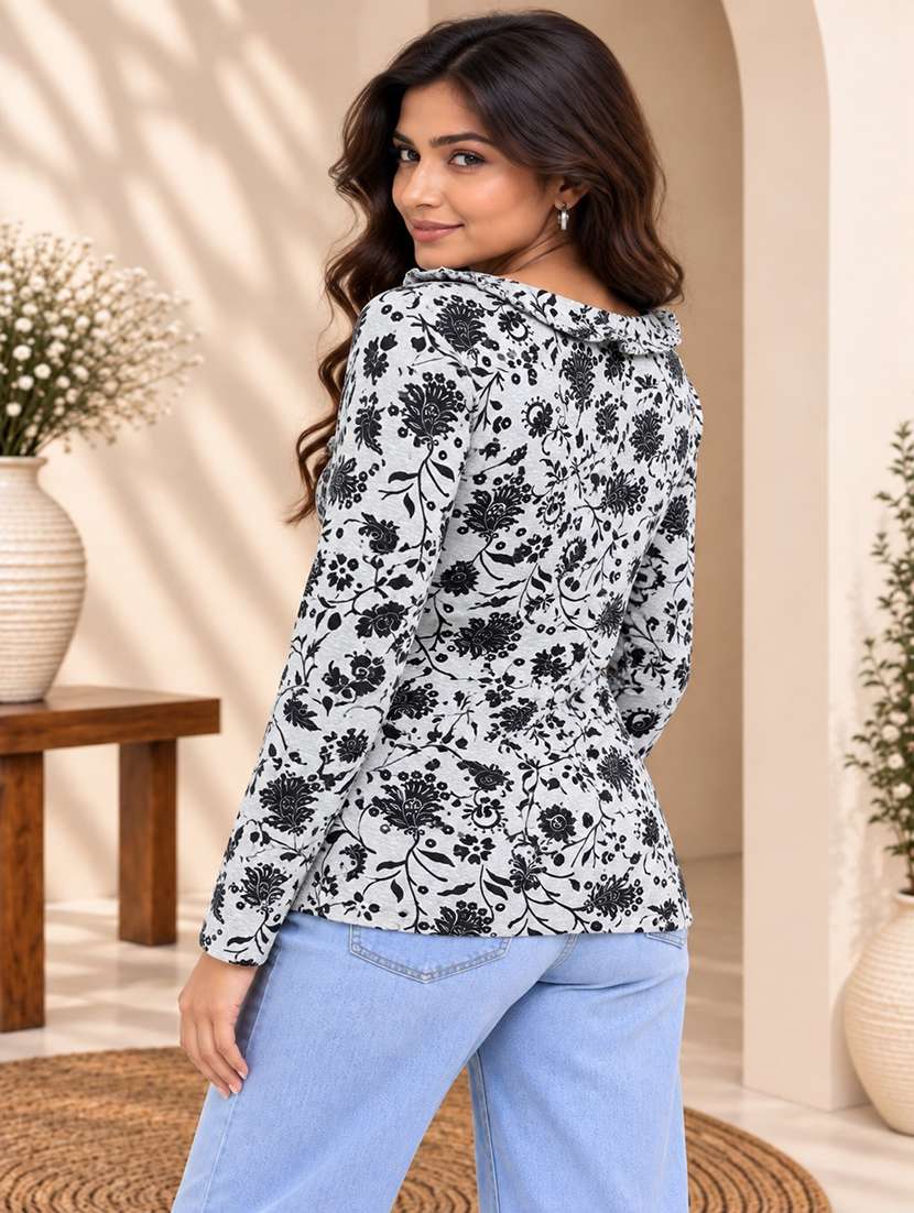 Women Printed Long Sleeves Regular Top - 22743995 -  Standard Image - 2