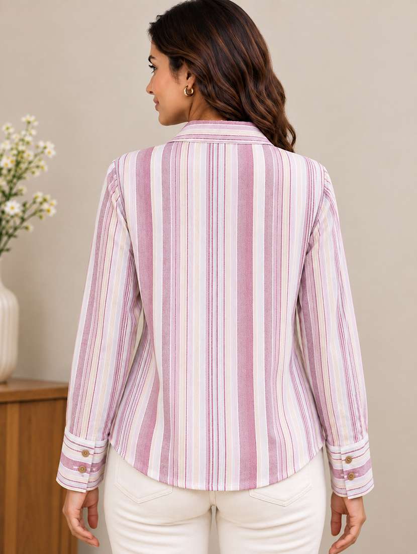 Women Striped Long Sleeves Regular Shirt - 22743999 -  Standard Image - 2