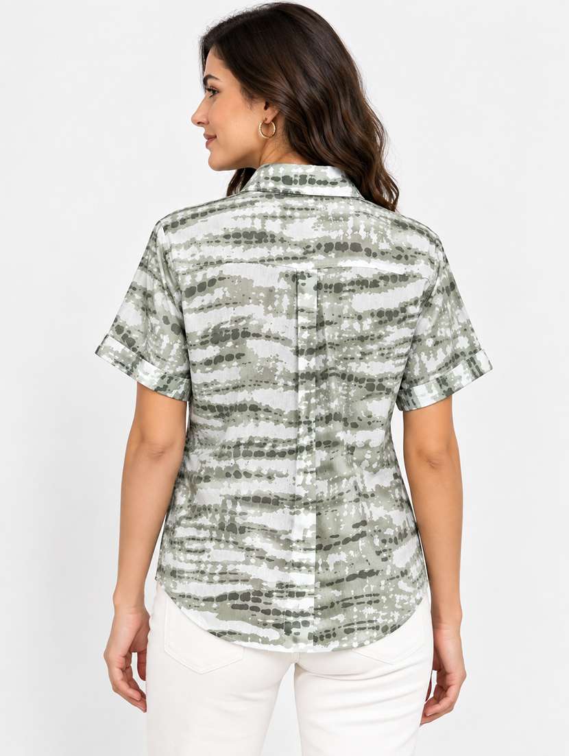 Women Tie And Dye Short Sleeves Regular Shirt - 22744003 -  Standard Image - 2