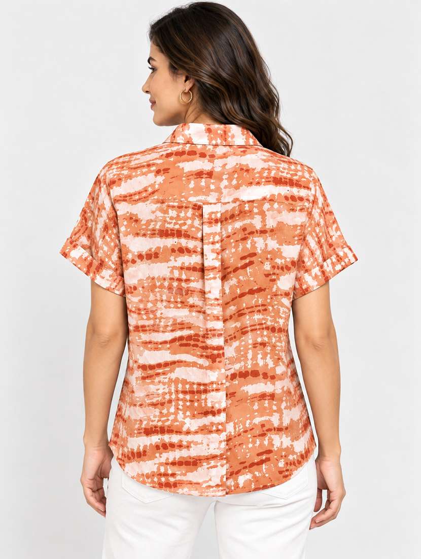 Women Tie And Dye Short Sleeves Regular Shirt - 22744004 -  Standard Image - 2
