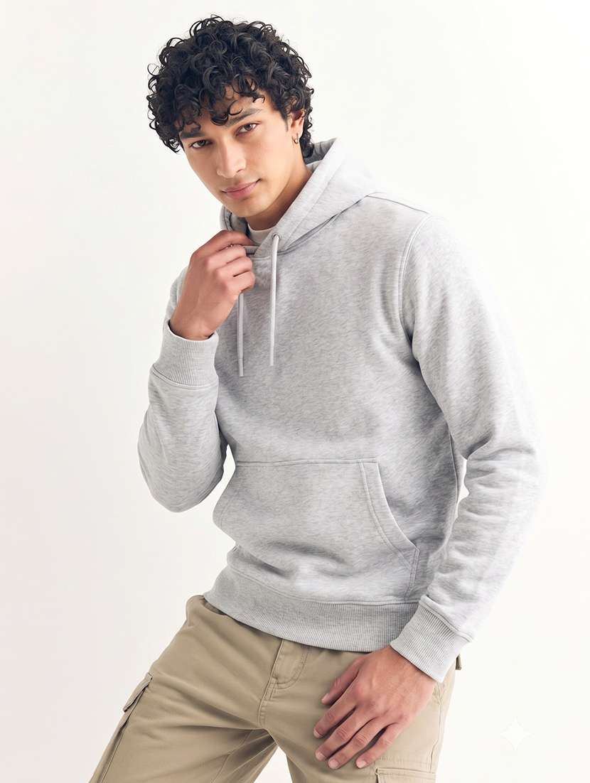Men Solid Long Sleeve Regular Fit Sweatshirt - 22744124 -  Standard Image - 2