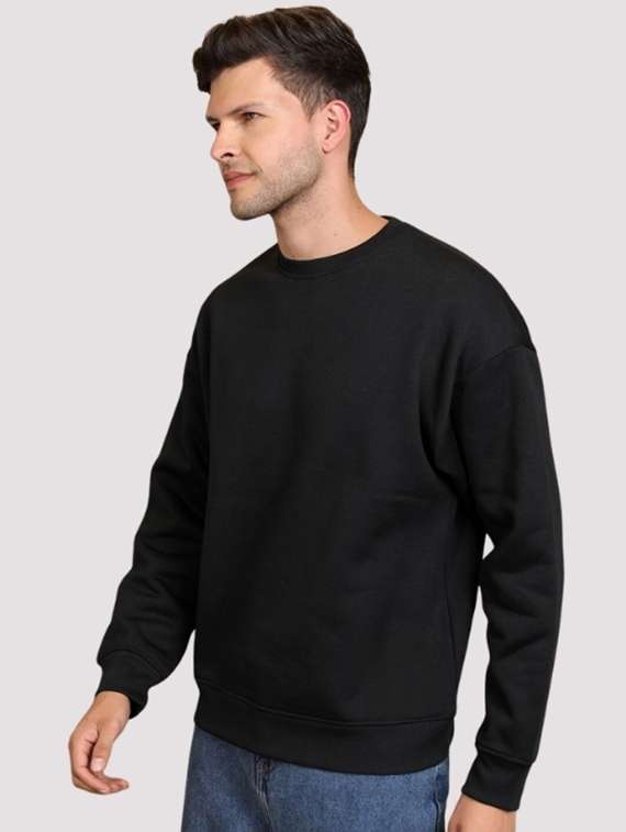 Men Solid Long Sleeve Regular Fit Sweatshirt - 22744138 -  Standard Image - 2