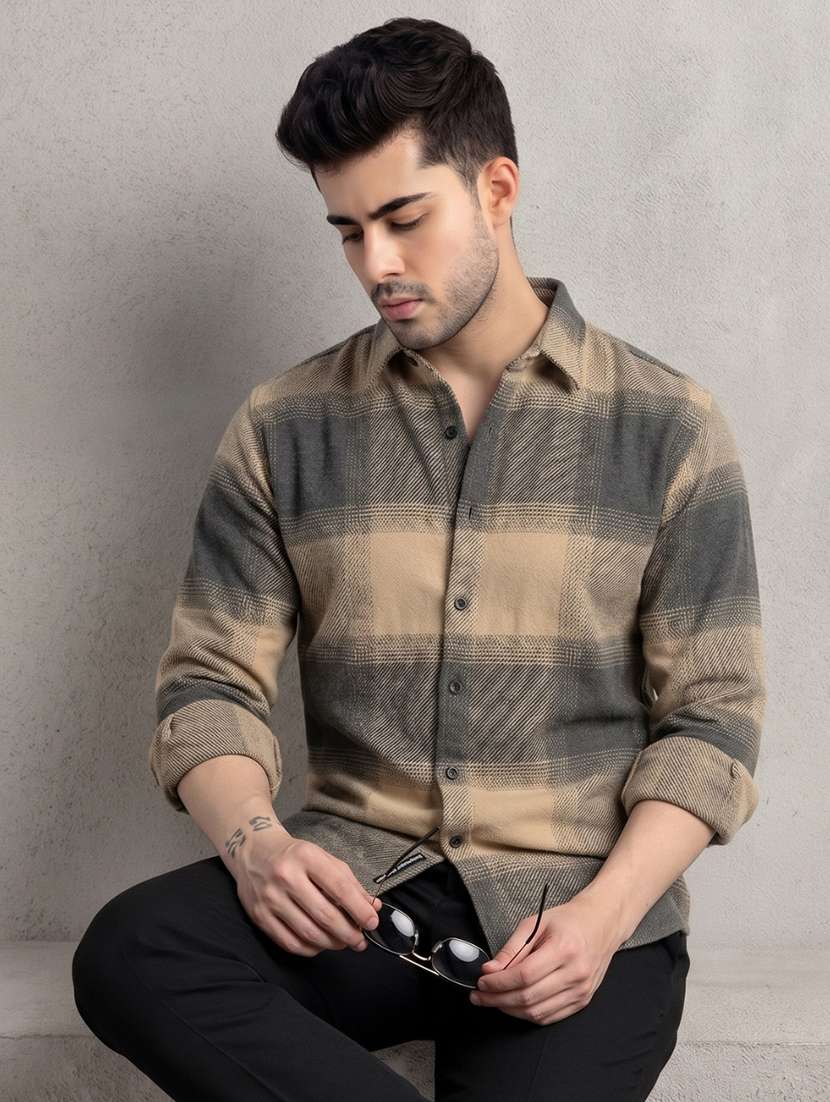 Men Checkered Long Sleeve Regular Fit Casual Shirt - 22744167 -  Standard Image - 2