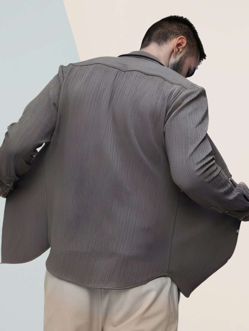 Men Textured Long Sleeve Regular Fit Casual Shirt - 22744185 -  Standard Image - 2