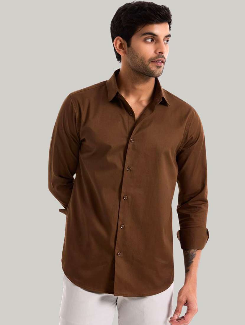 Men Solid Long Sleeve Regular Fit Casual Shirt - 22744189 -  Standard Image - 2