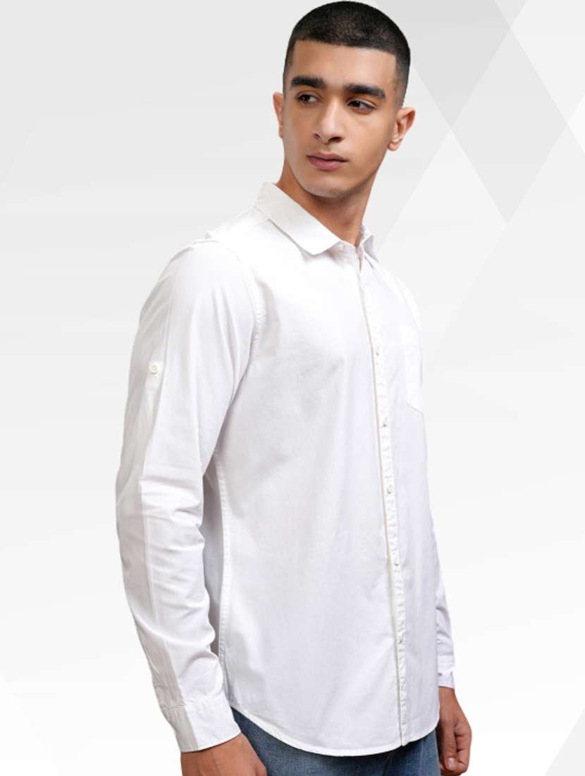 Men Solid Long Sleeve Regular Fit Casual Shirt - 22744208 -  Standard Image - 2