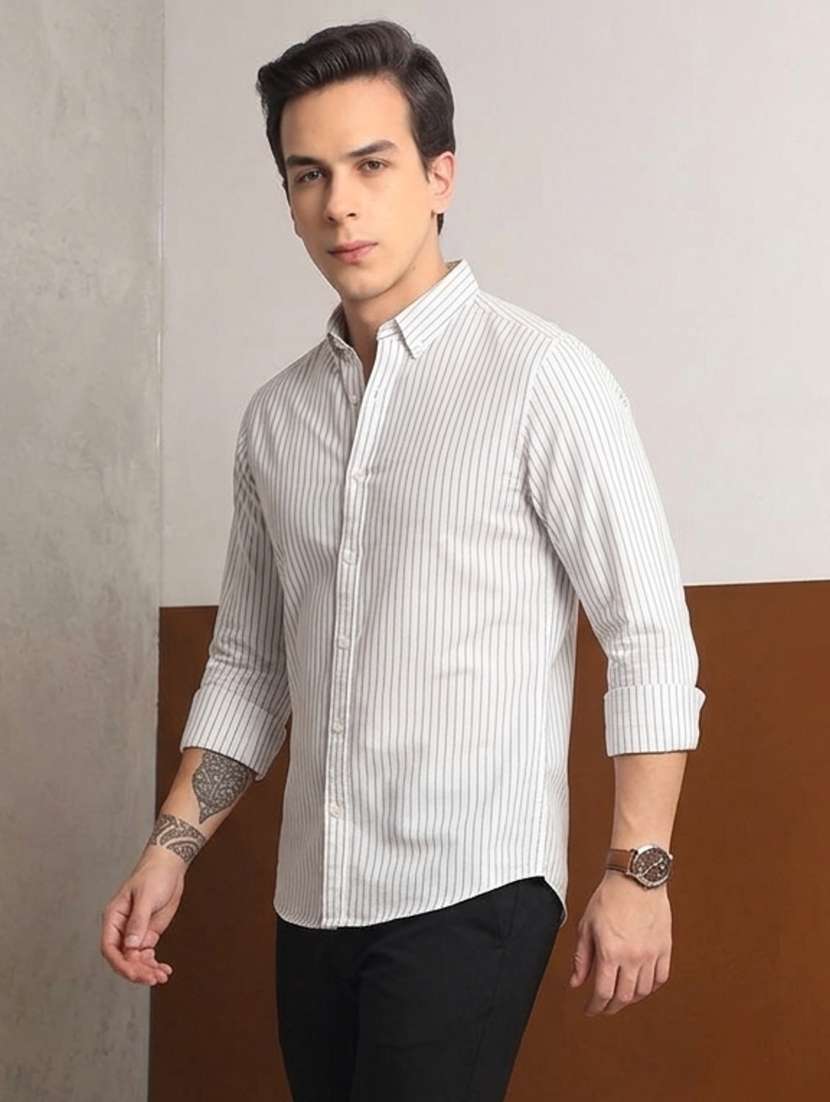 Men Striped Long Sleeve Slim Fit Casual Shirt - 22744229 -  Standard Image - 2