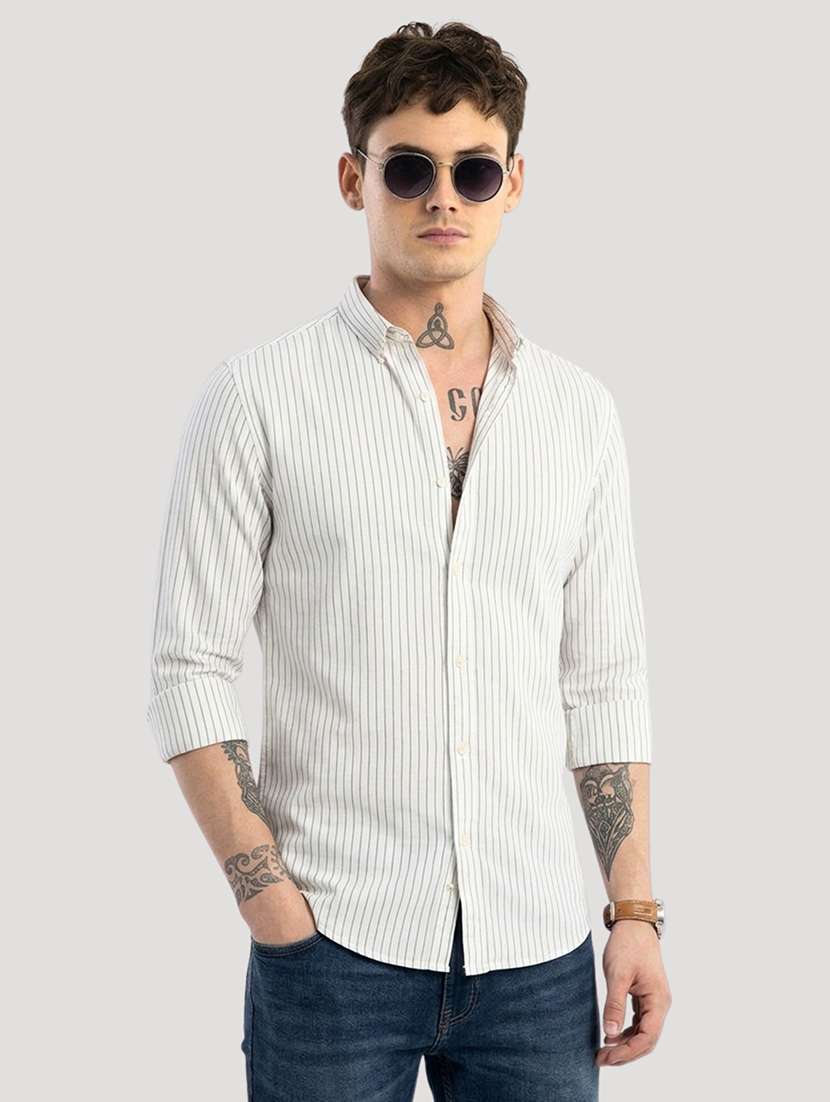 Men Striped Long Sleeve Slim Fit Casual Shirt - 22744236 -  Standard Image - 2
