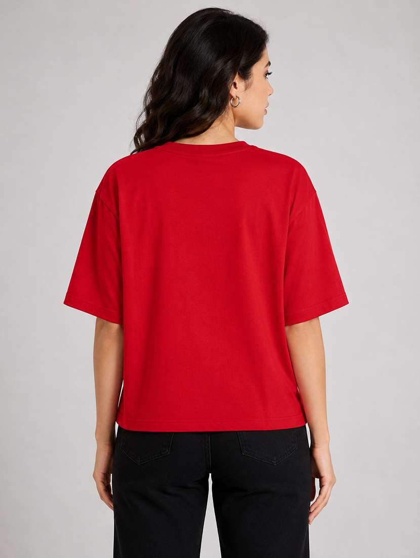 Women Typographic Short Sleeves Oversized T-shirt - 22744391 -  Standard Image - 2