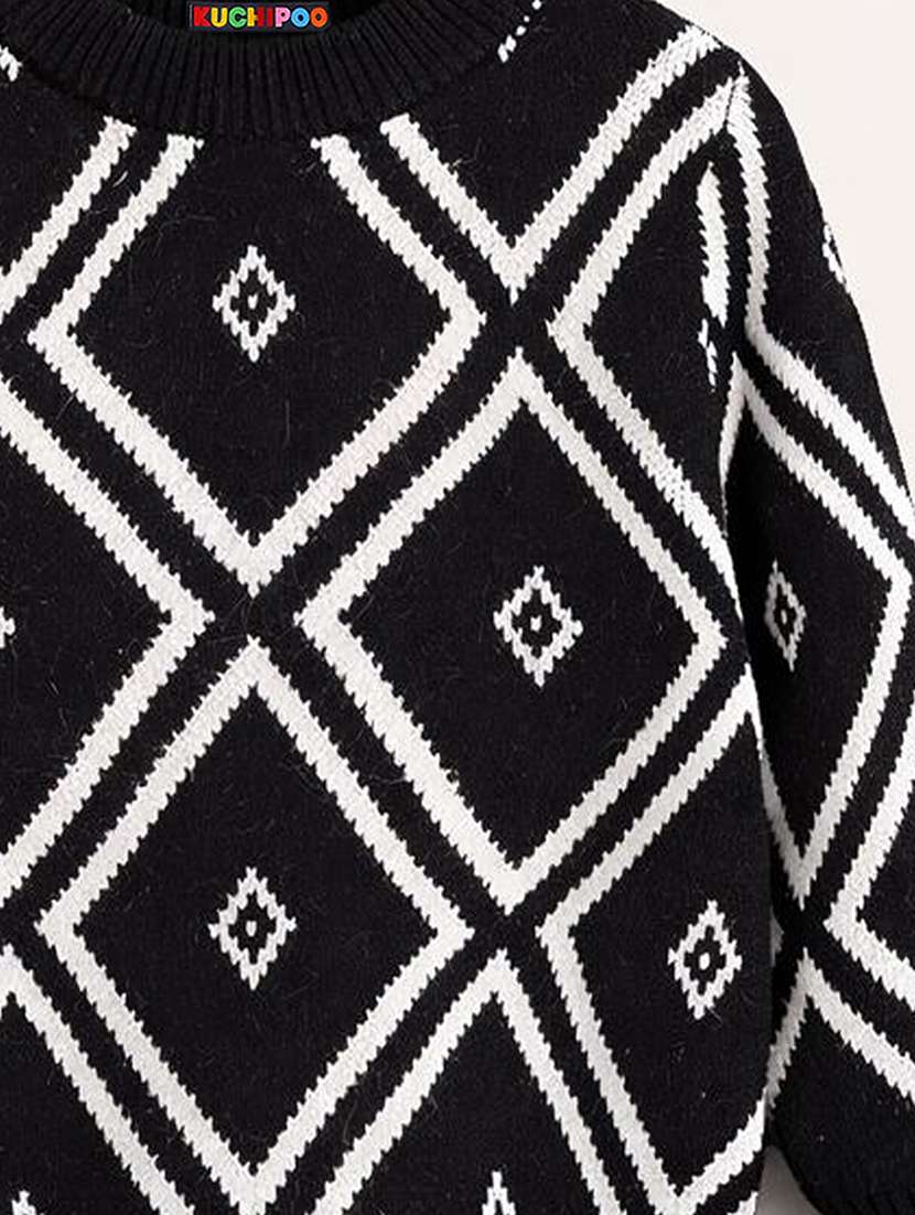 Girls Self Design Long Sleeves Regular Sweater - 22745393 -  Standard Image - 2