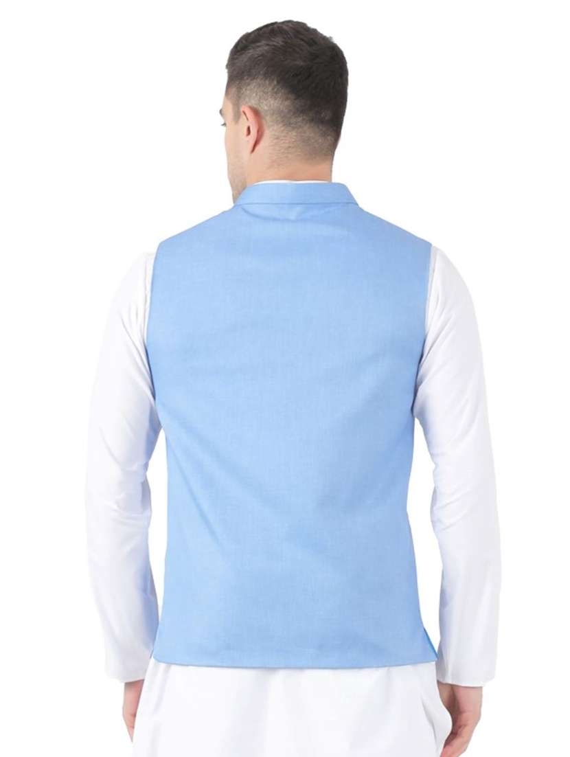 Men Solid Sleeveless Nehru Jacket - 22745500 -  Standard Image - 2