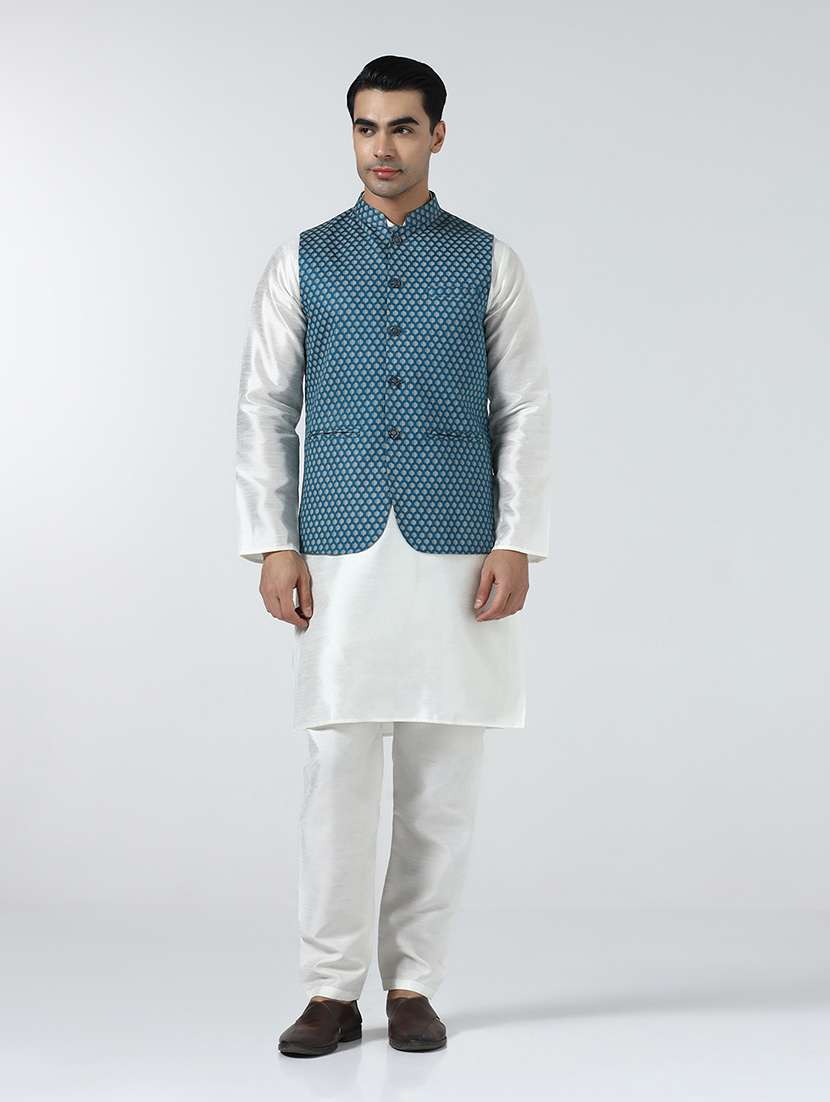 Men Self Design Sleeveless Nehru Jacket - 22745548 -  Standard Image - 2