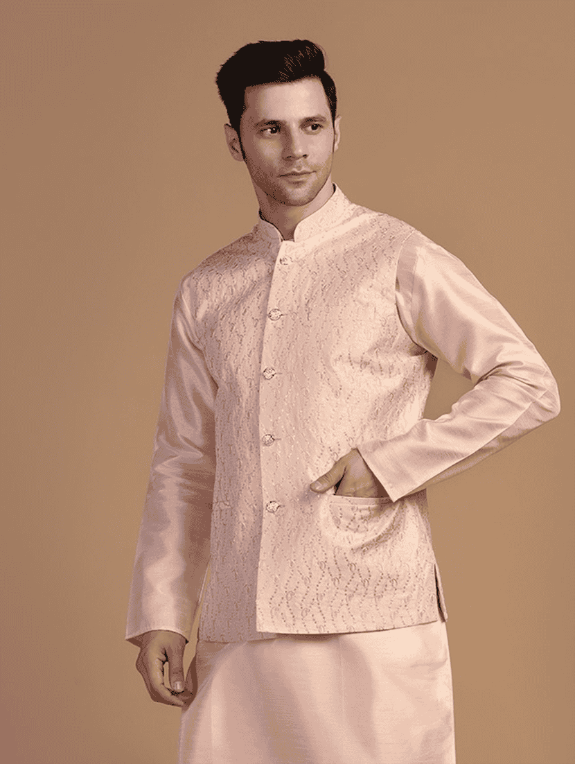 Men Embroidered Sleeveless Nehru Jacket - 22745569 -  Standard Image - 2
