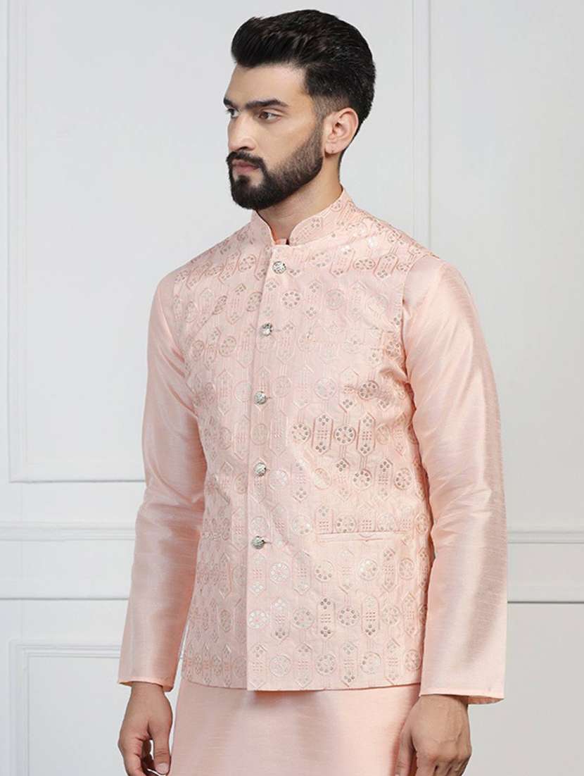 Men Embroidered Sleeveless Nehru Jacket - 22745570 -  Standard Image - 2