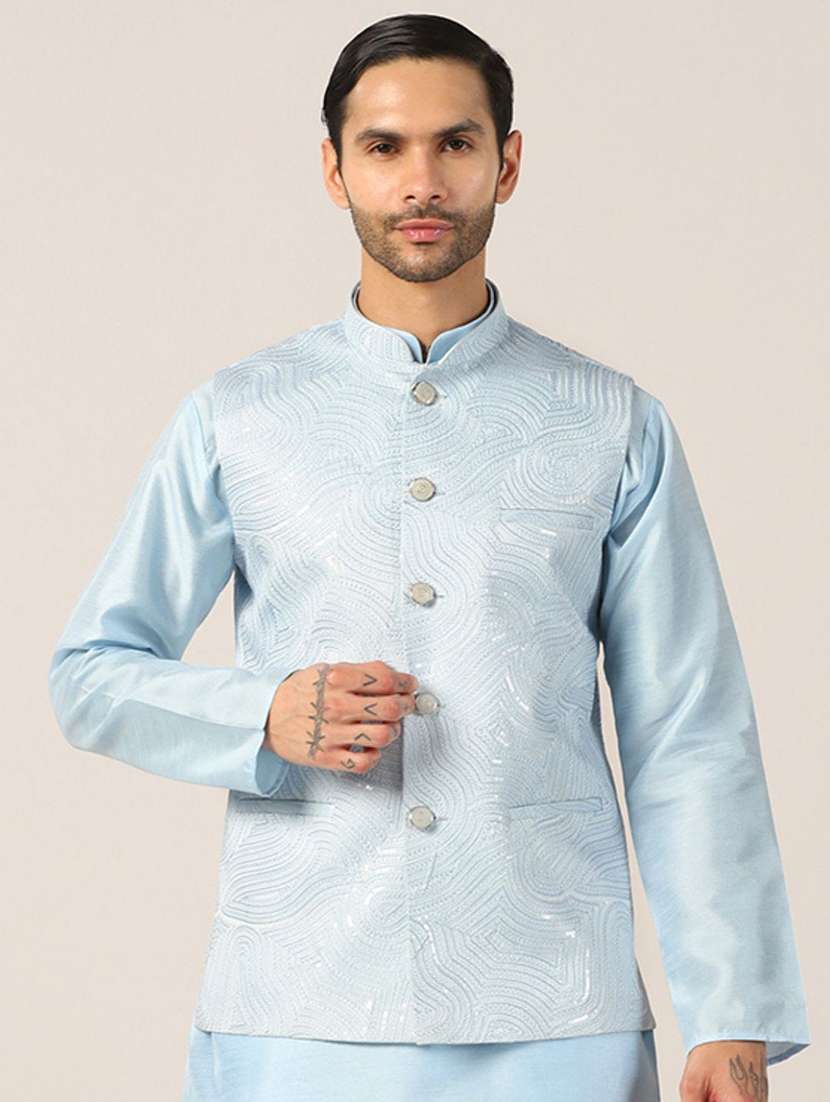 Men Embroidered Sleeveless Nehru Jacket - 22745586 -  Standard Image - 2