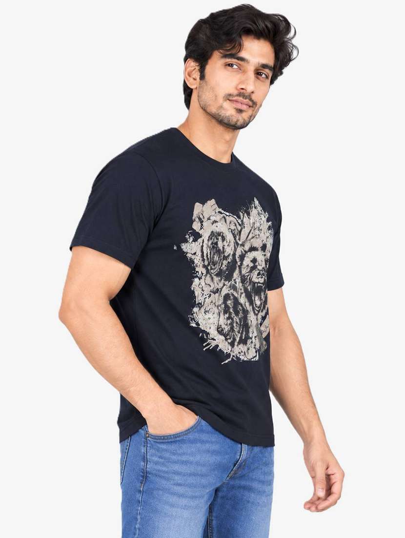 Men Printed Short Sleeve Regular Fit T-shirt - 22746725 -  Standard Image - 2