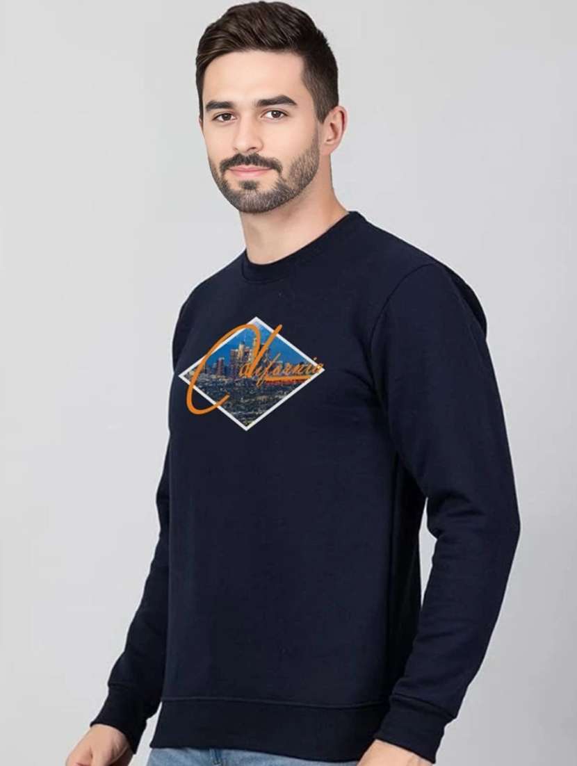 Men Printed Long Sleeve Regular Fit Sweatshirt - 22750402 -  Standard Image - 2