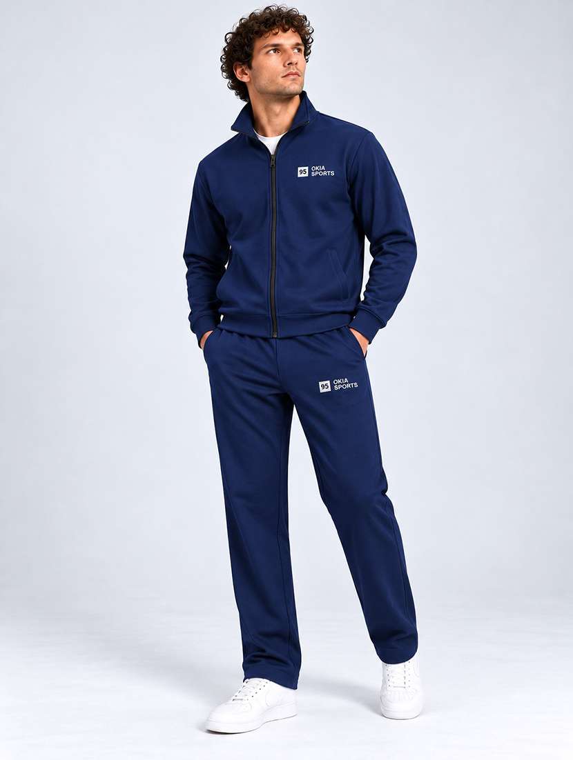 Men Solid Long Sleeve Full Length Track Suit - 22750473 -  Standard Image - 2