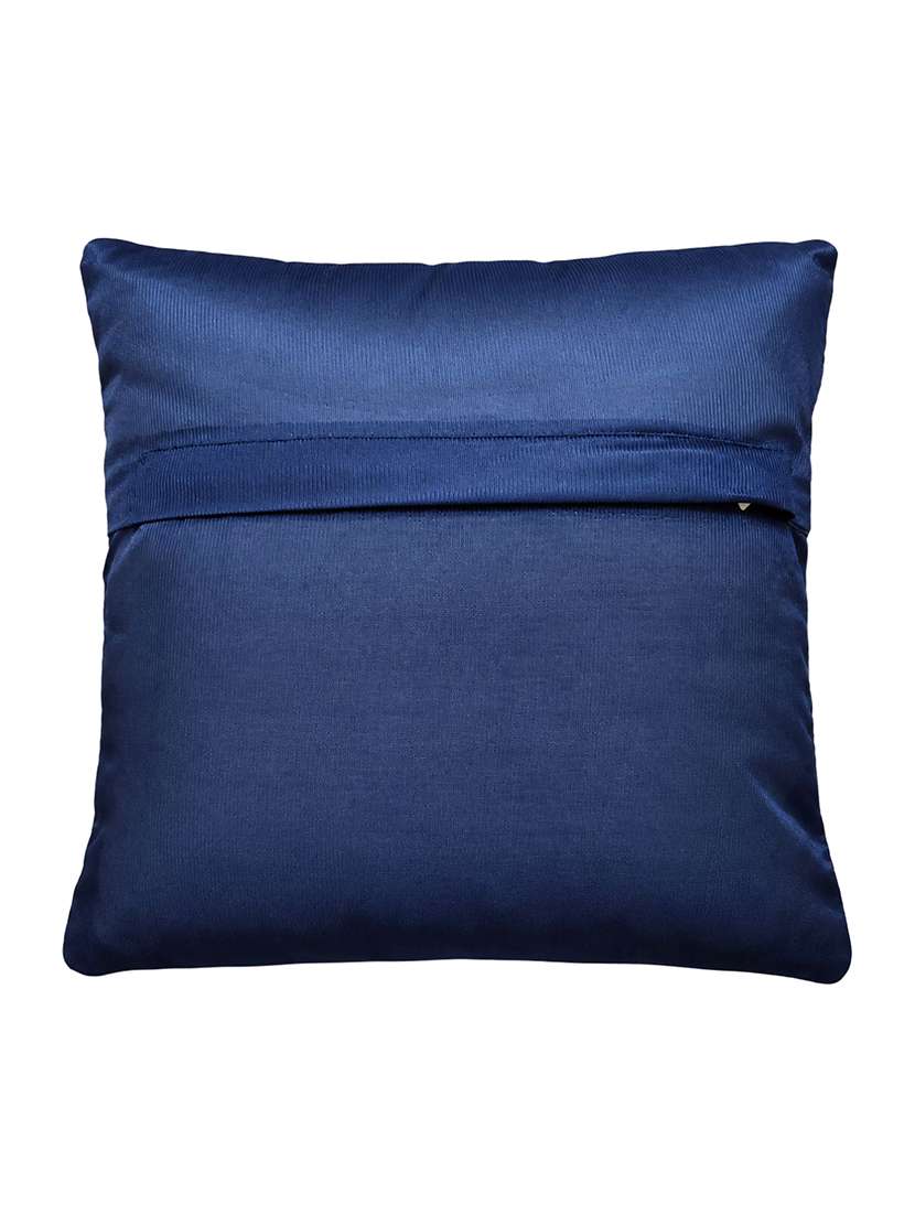 Pracwal Set Of 3 Premium Navy Blue Velvet Cushion Covers 40x40 Cm - 22754862 -  Standard Image - 2