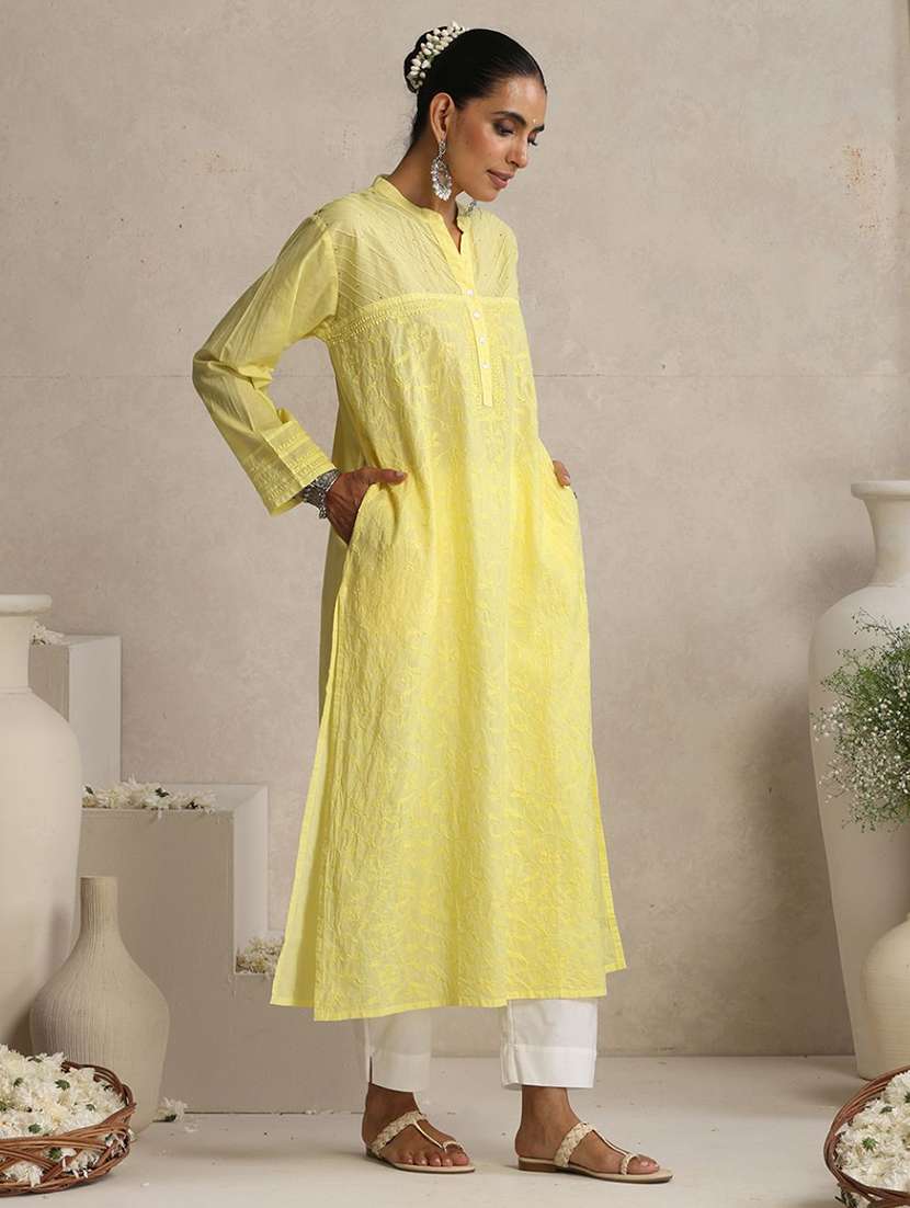 Women Embroidered Long Sleeves A-line Kurta - 22755542 -  Standard Image - 2