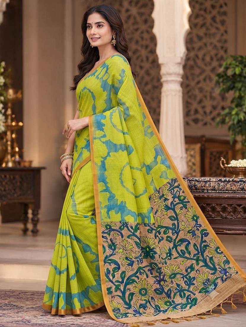 Women Printed Casual Wear Saree With Blouse - 22755546 -  Standard Image - 2
