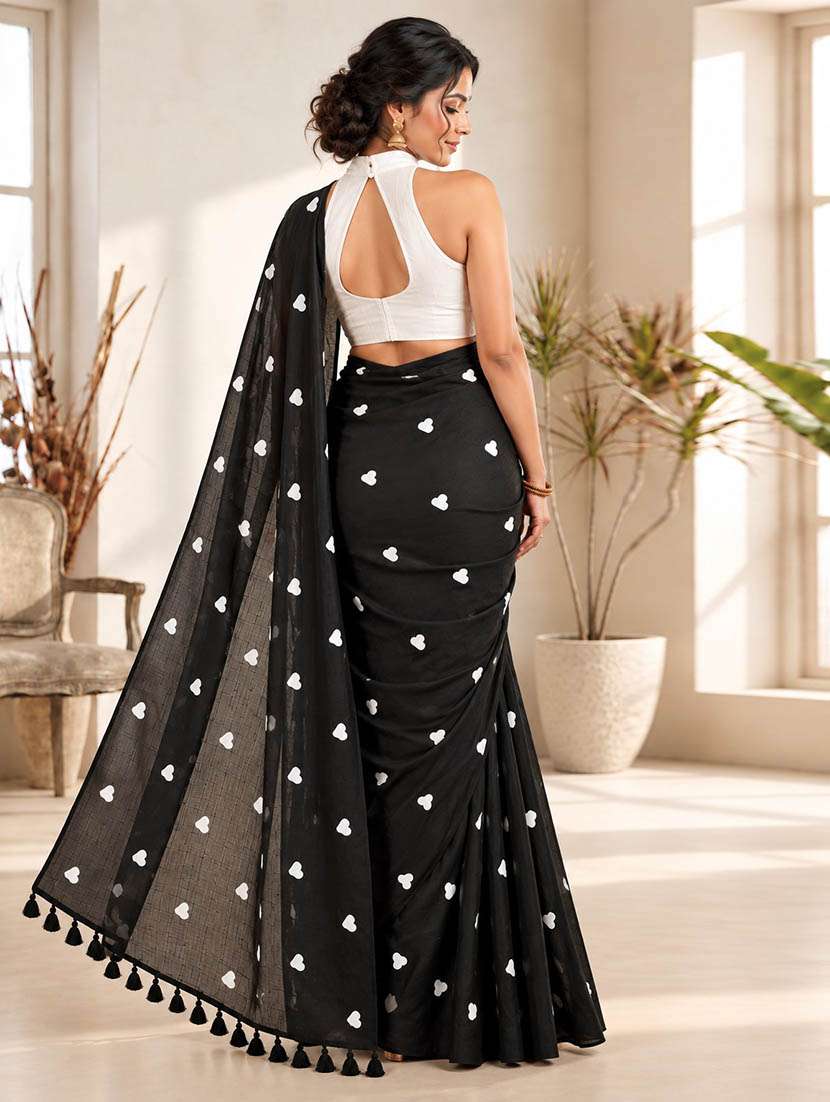 Women Printed Handloom Saree With Blouse - 22755711 -  Standard Image - 2
