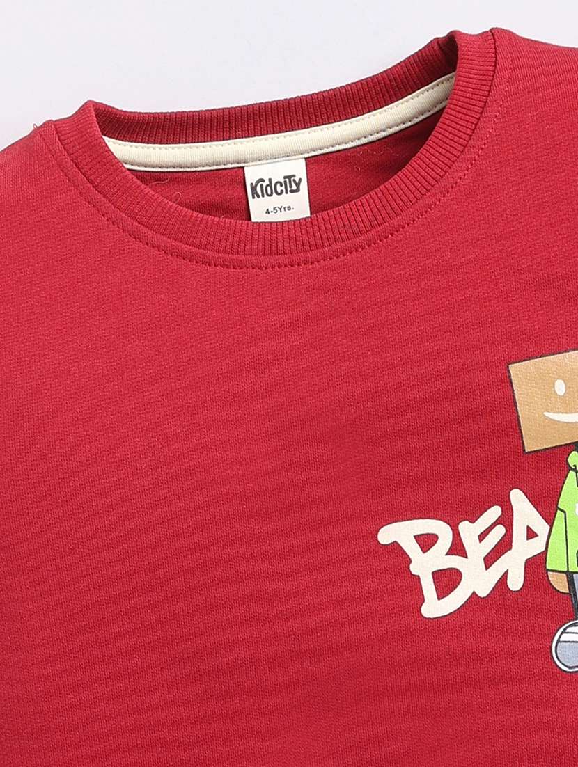 Boys Printed Long Sleeves Regular Fit Sweatshirt - 22755812 -  Standard Image - 2