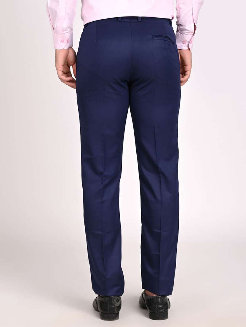 Men Solid Mid Rise Flat Front Formal Trouser - 22755854 -  Standard Image - 2
