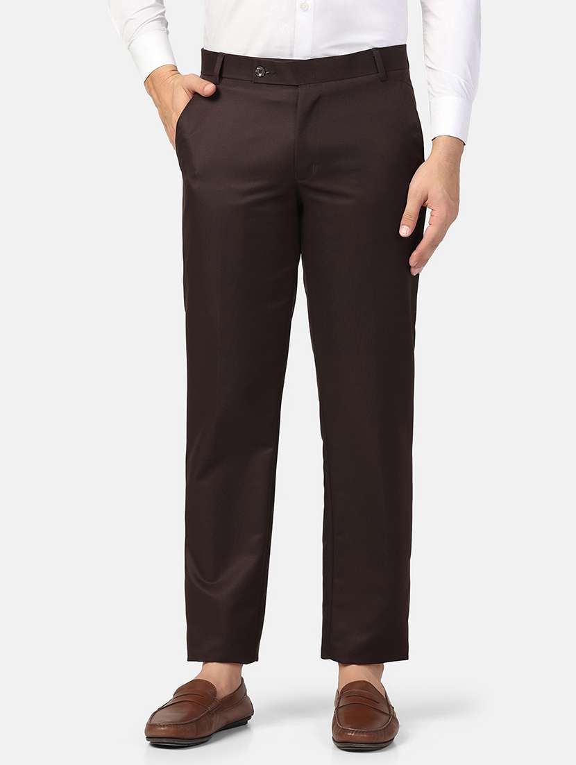 Men Solid Mid Rise Flat Front Formal Trouser - 22755865 -  Standard Image - 2