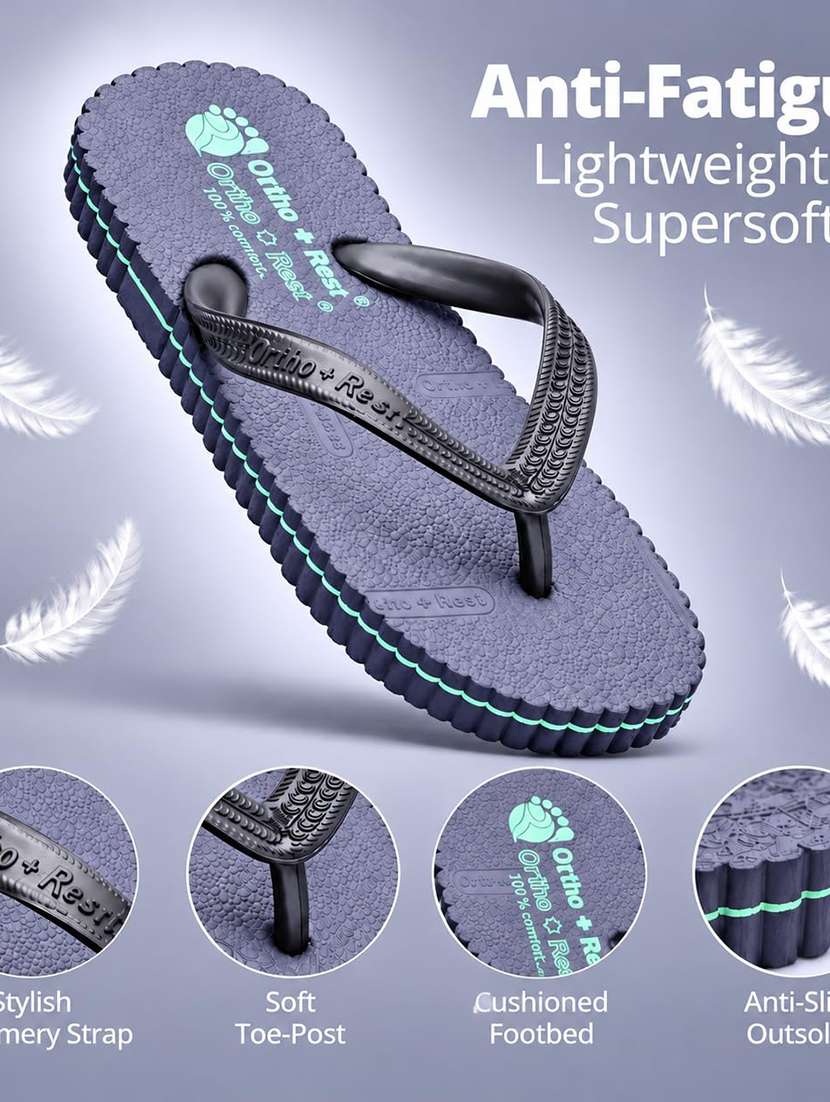 Men Navy Toe Separator Slipper - 22755914 -  Standard Image - 2