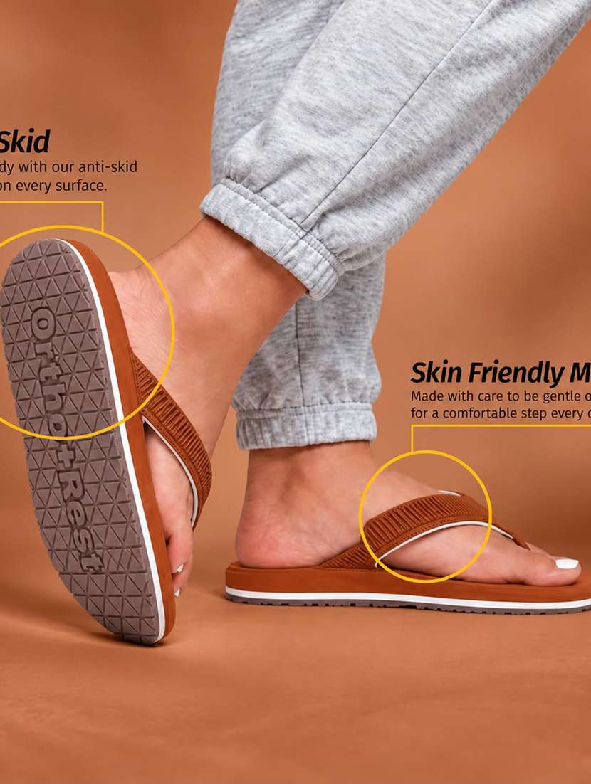Tan Rubber Orthosoft Flip Flops - 22755940 -  Standard Image - 2