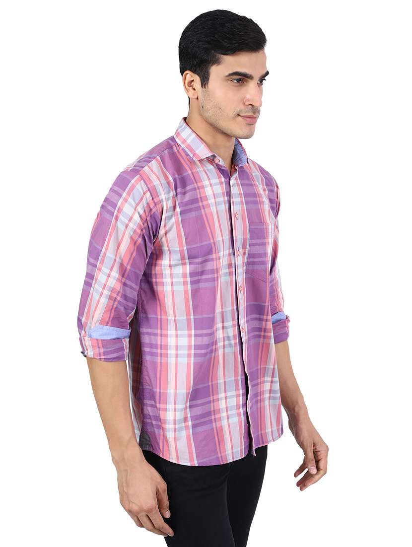 Men Checkered Long Sleeve Slim Fit Casual Shirt - 22755977 -  Standard Image - 2