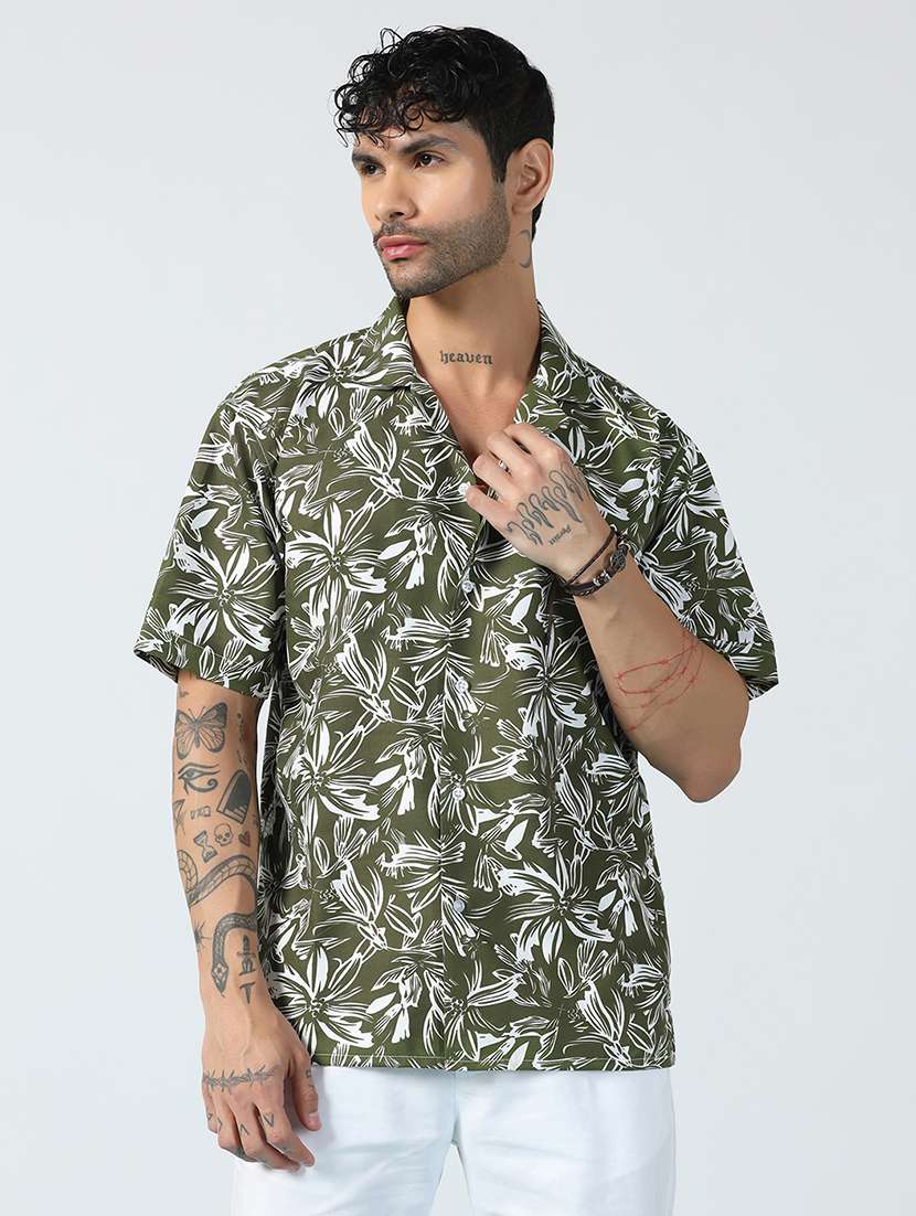 Men Printed Short Sleeve Regular Fit Casual Shirt - 22756037 -  Standard Image - 2
