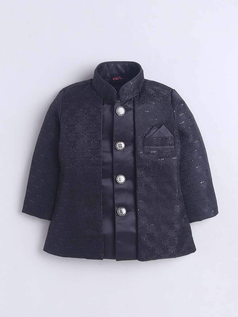 Boys Embroidered Long Sleeves Sherwani Set - 22756976 -  Standard Image - 2