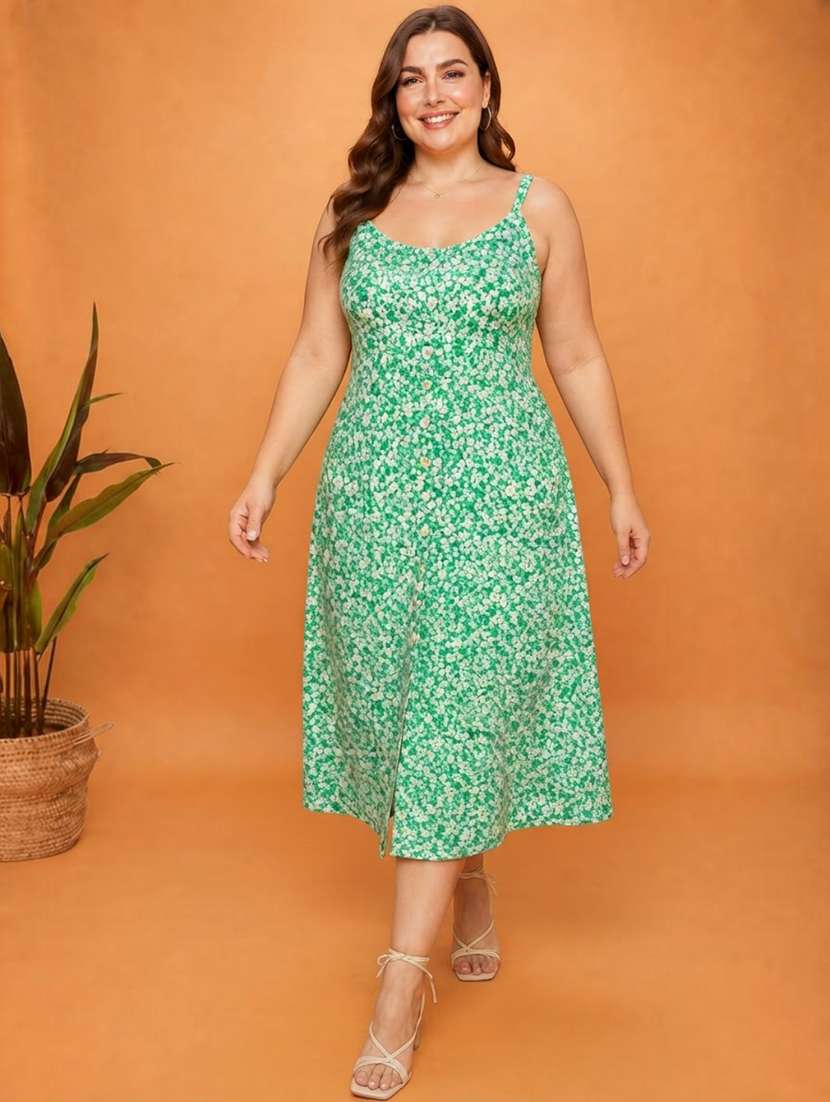 Women Printed Shoulder Strap A-line Dress - 22757045 -  Standard Image - 2