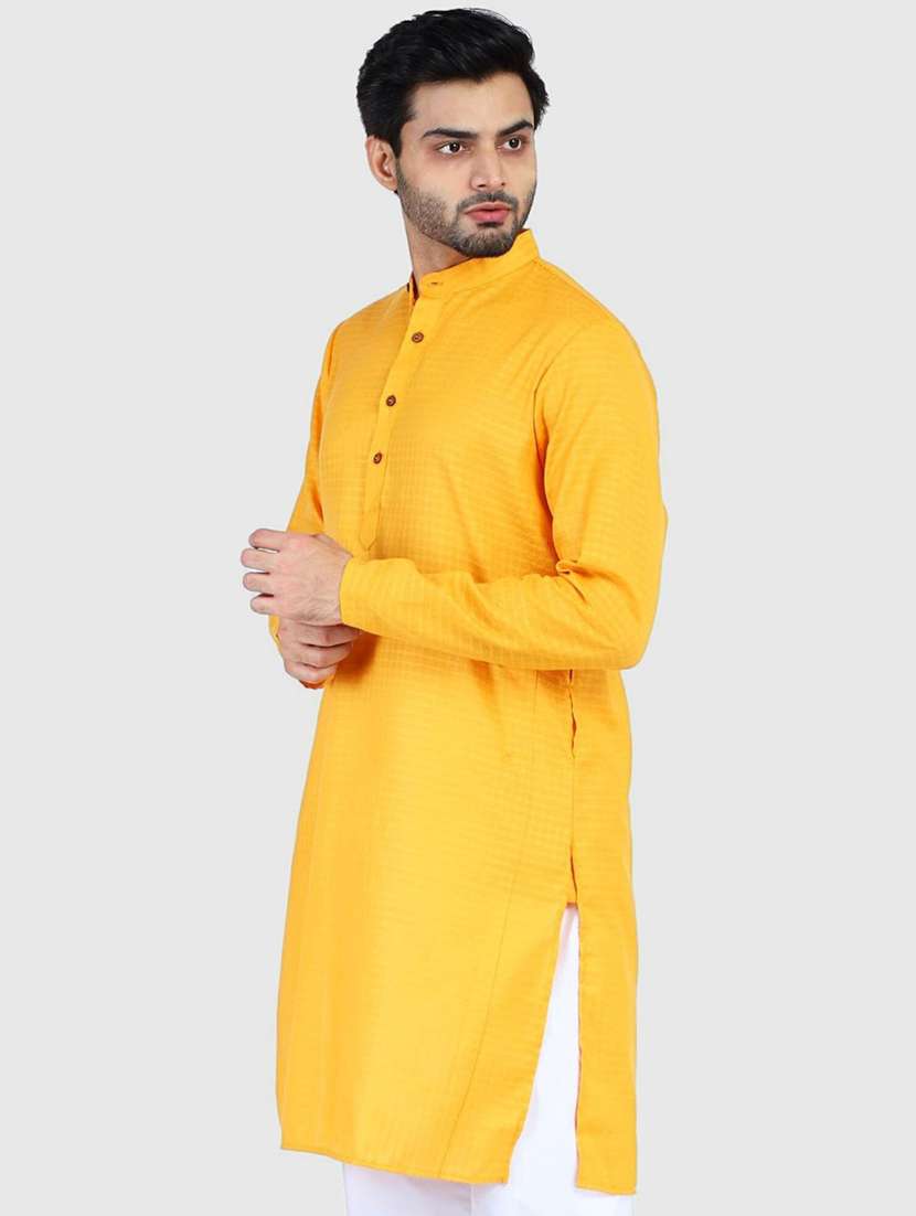 Men Self Design Mandarin Neck Long Kurta - 22760712 -  Standard Image - 2